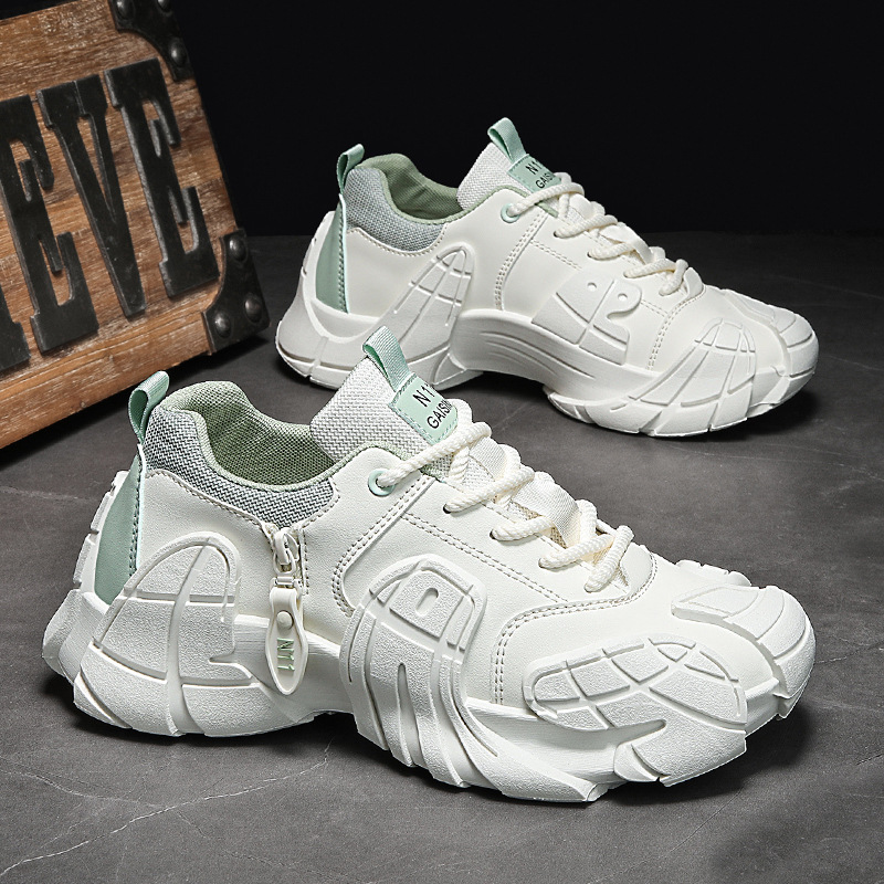 Zapatos de hombre 2025 nuevo otoño transpirable blanco mecha deportivo hombre coco casual zapatos de moda papá