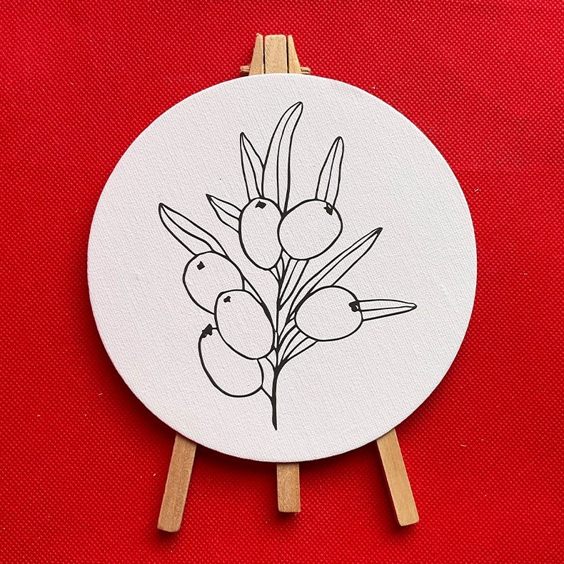 15圆形创意童趣手工画板创意装裱框儿童diy填色油小画架木质绘画|undefined