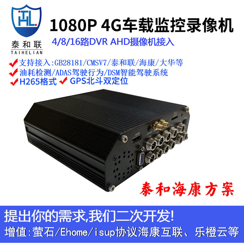 海康方案4G车载硬盘录像机4路8路DVR主机ISUP/Ehome/GB28181协议