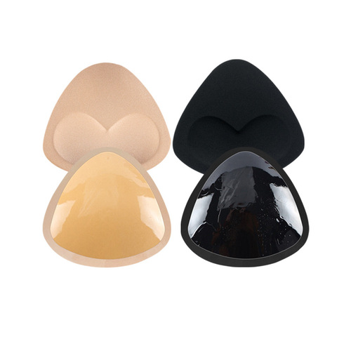 Wholesale Manufacturer Self-adhesive Invisible Bra Pads with Bio Silicone for Underwear Triangle Bra Pads, Thick Foam Pads for Swimsuits
