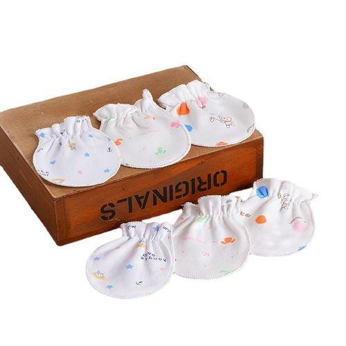 Baby Glove Pure Scratch-Resistant Face Covering Hand Cotton Newborn Supplies Four Seasons Newborn Baby Hand Protection Biting Maternity Spring Autumn