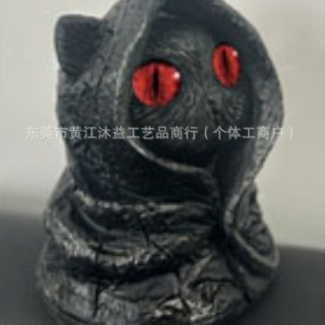 独立站现货Mysterious Hooded Cat Figurine神秘的连帽猫雕像|undefined
