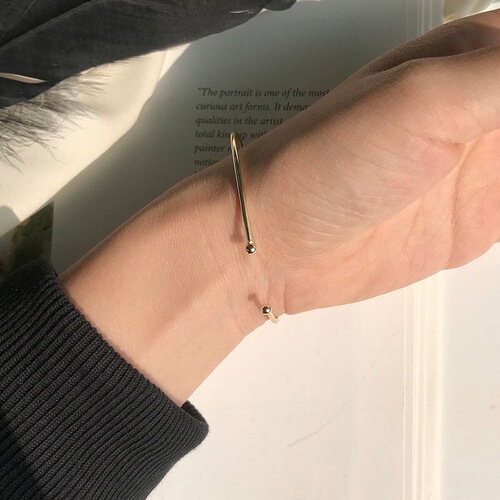Minimalist and Versatile New Casual Double Round Bead Opening Bracelet for Students and Best Friends