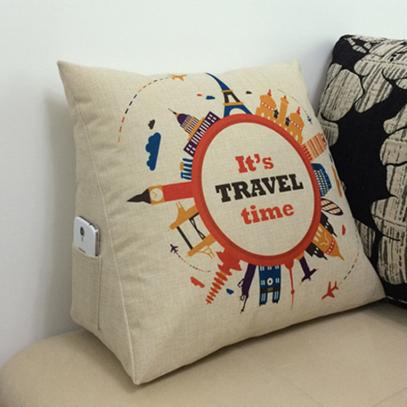 Triangular Three-Dimensional Cushion, Large Pillow, Bedside Cushion, Sofa Cushion, Office Chair, Waist Support, Back Cushion with Core