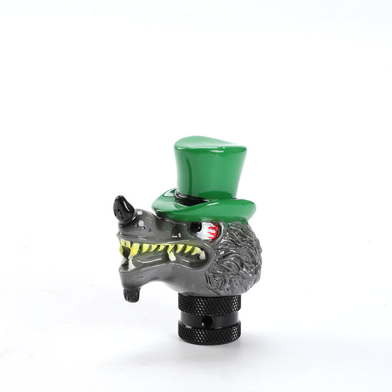 Cab and accessories, Universal Car Funny Gear - 803-wolf-head-green