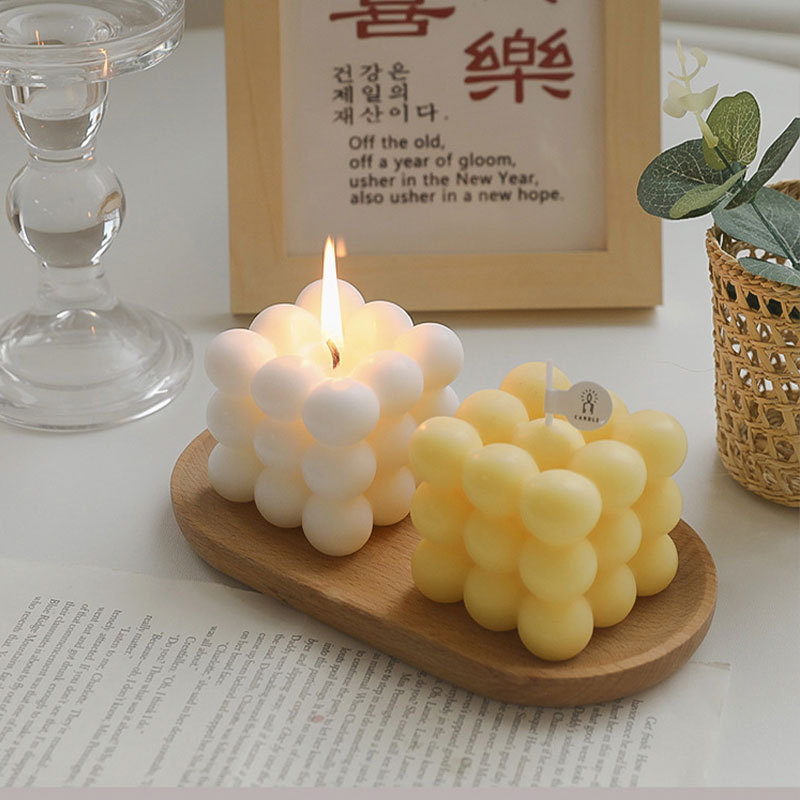 Modelado Rubik 's perfumes de vela de perfume decoración para el hogar in viento perfumado vela de cumpleaños fotos regalos creativos