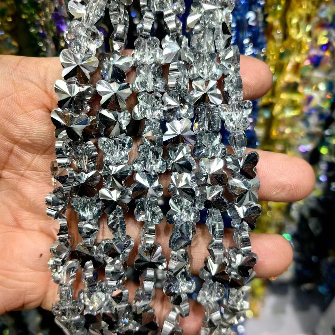 8mm mariposa de cristal de cristal de corte de cristal boutique joyería DIY pulsera hecha a mano accesorios de cadena de teléfonos celulares cuentas