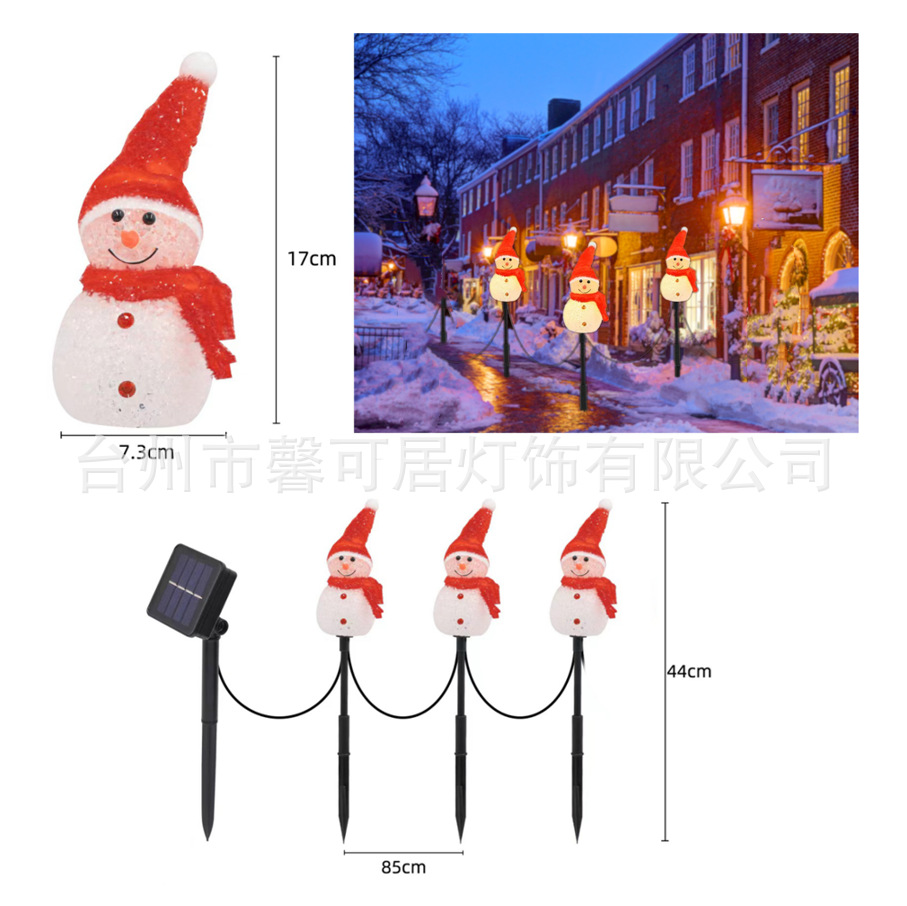 Lámpara de Tierra solar decoración de Navidad lámpara de muñeco de nieve al aire libre jardín lámpara de paisaje Césped lámpara de tierra transfronteriza