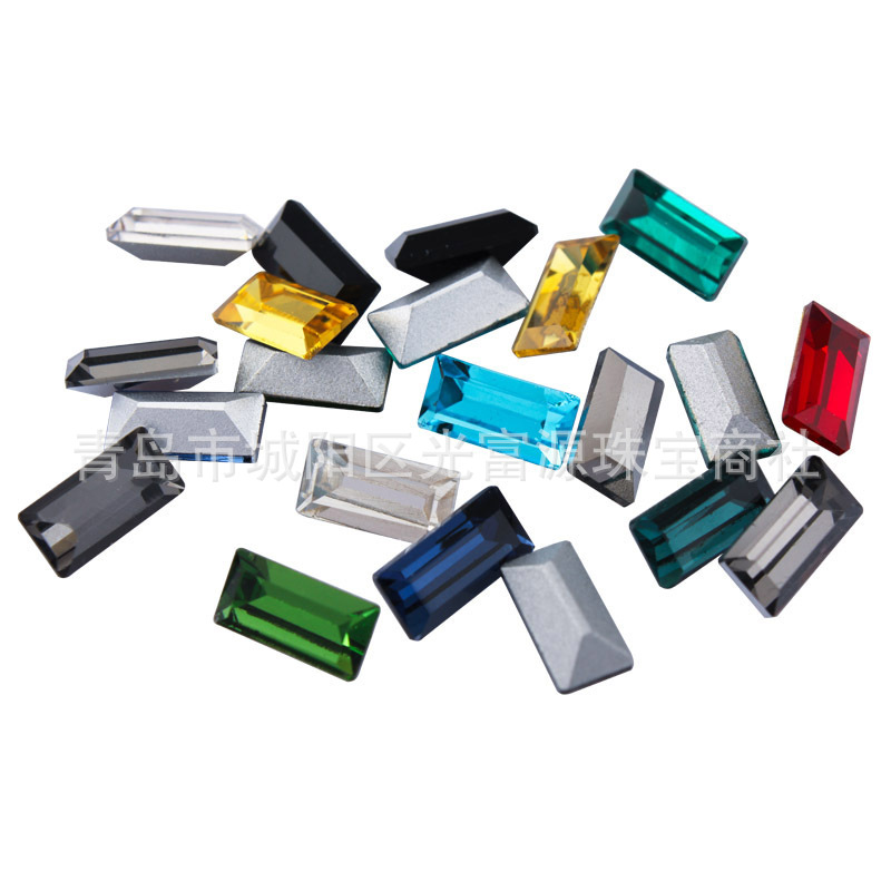 Rectangular glass earrings