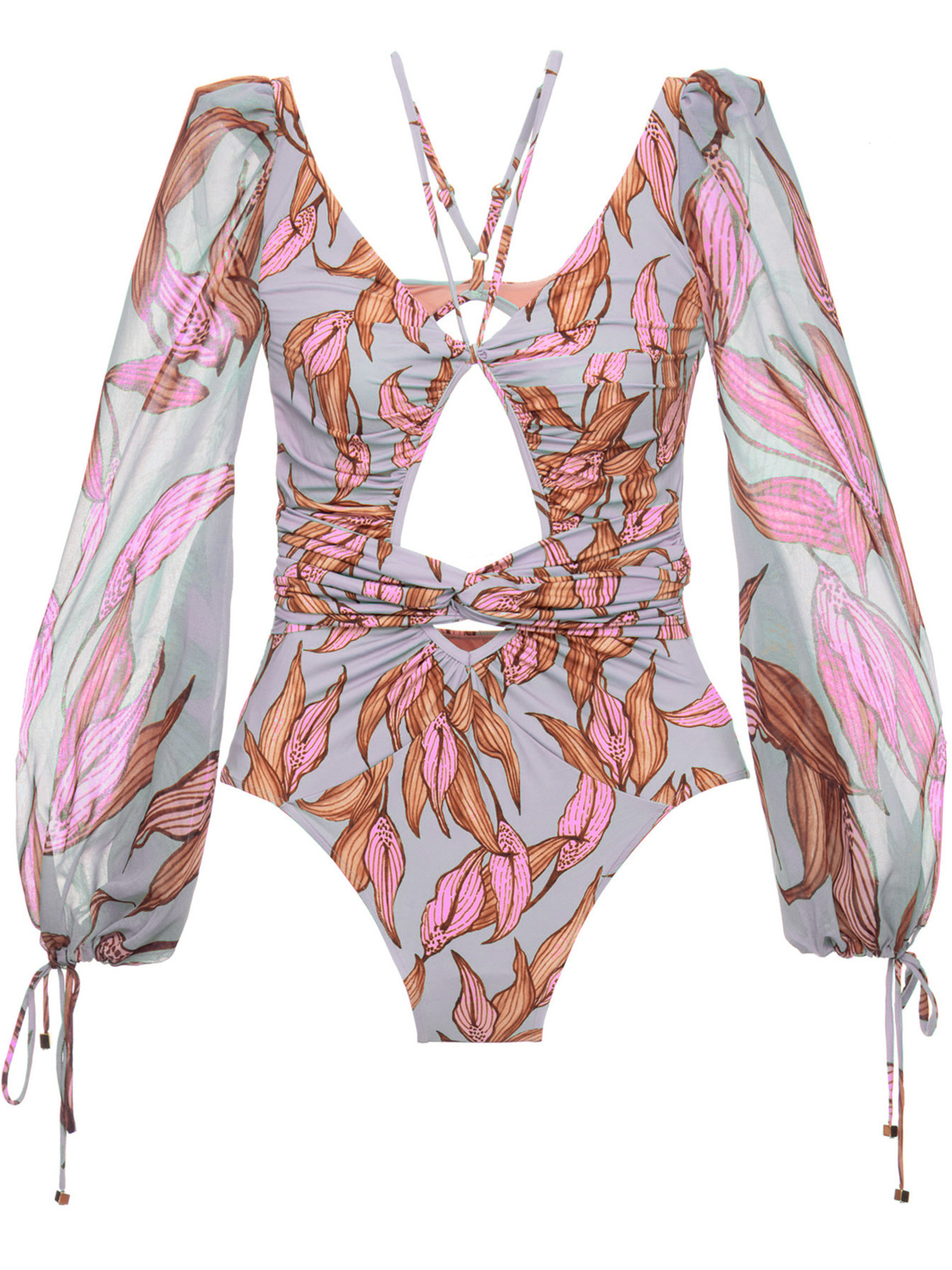 192g Weight Long Sleeve Sleeve Length Nylon, Polyester Fabric Type Regular Top Length Bodysuit Tops Type Swimming Occasion Deep V Neckline Skinny Fit Type Printing Pattern Women's Gender Hollow Out Design Sexy Style Women's Sexy Printing Hollow Out One Piece Swimwear 13