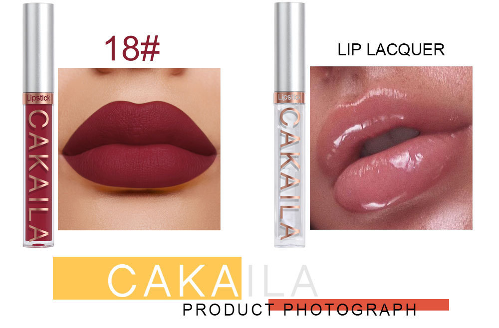 Cakaila 9 matt läppglans och 1 läppolja set i presentförpackning_voghion.com