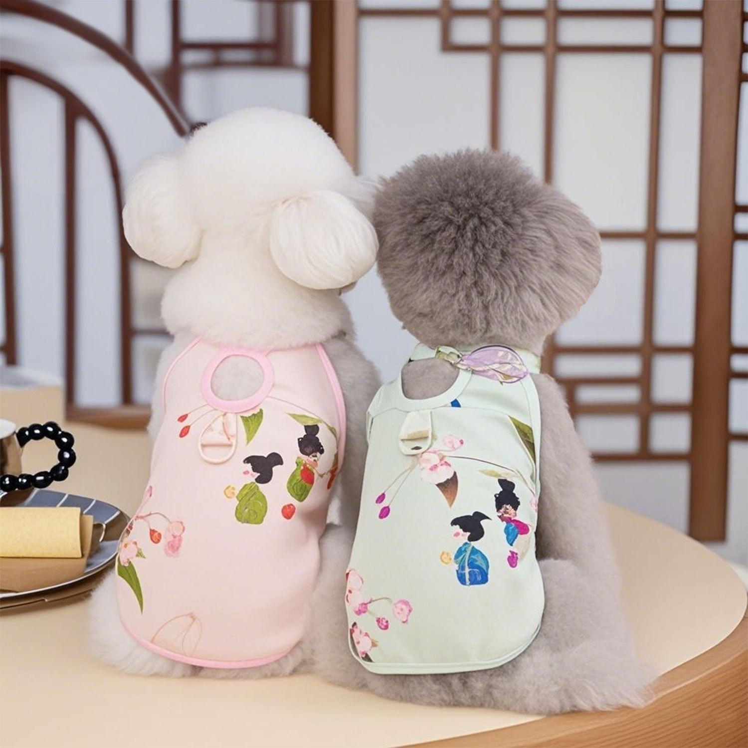 2025 nueva primavera y verano República de China cheongsam ropa de perro y gato ropa de peluche linda, transpirable y cómoda para mascotas