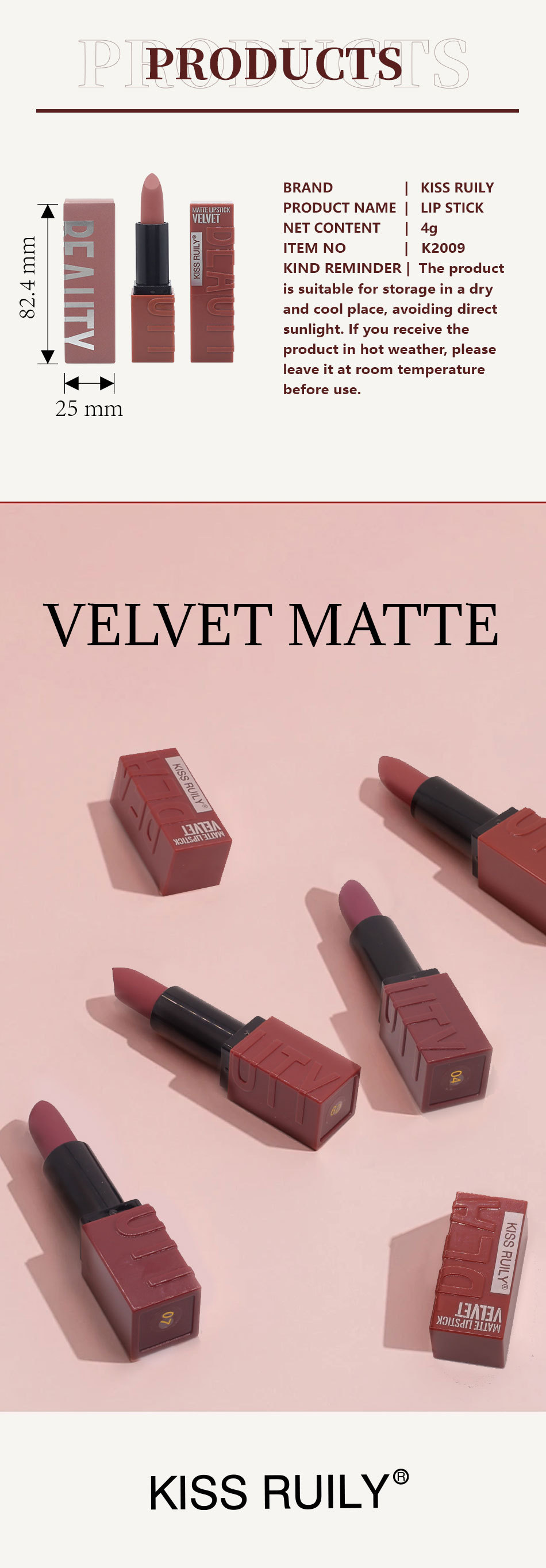 Full-service foreign trade beauty cross-border e-commerce lipstick matte moisturizing moisturizing matte lip makeup wholesale undefined