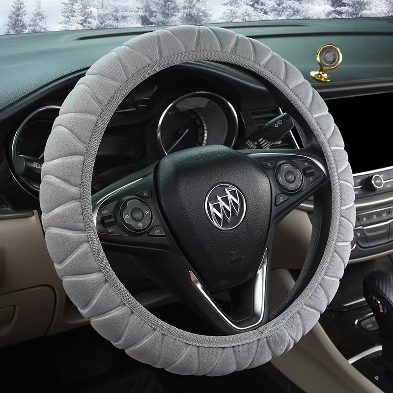 Car Steering Wheel Cover, Plush and Thickened, Non-Slip, Sweat-Absorbent, Breathable, Cute, Suitable for Both Men and Women, Universal for All Seasons