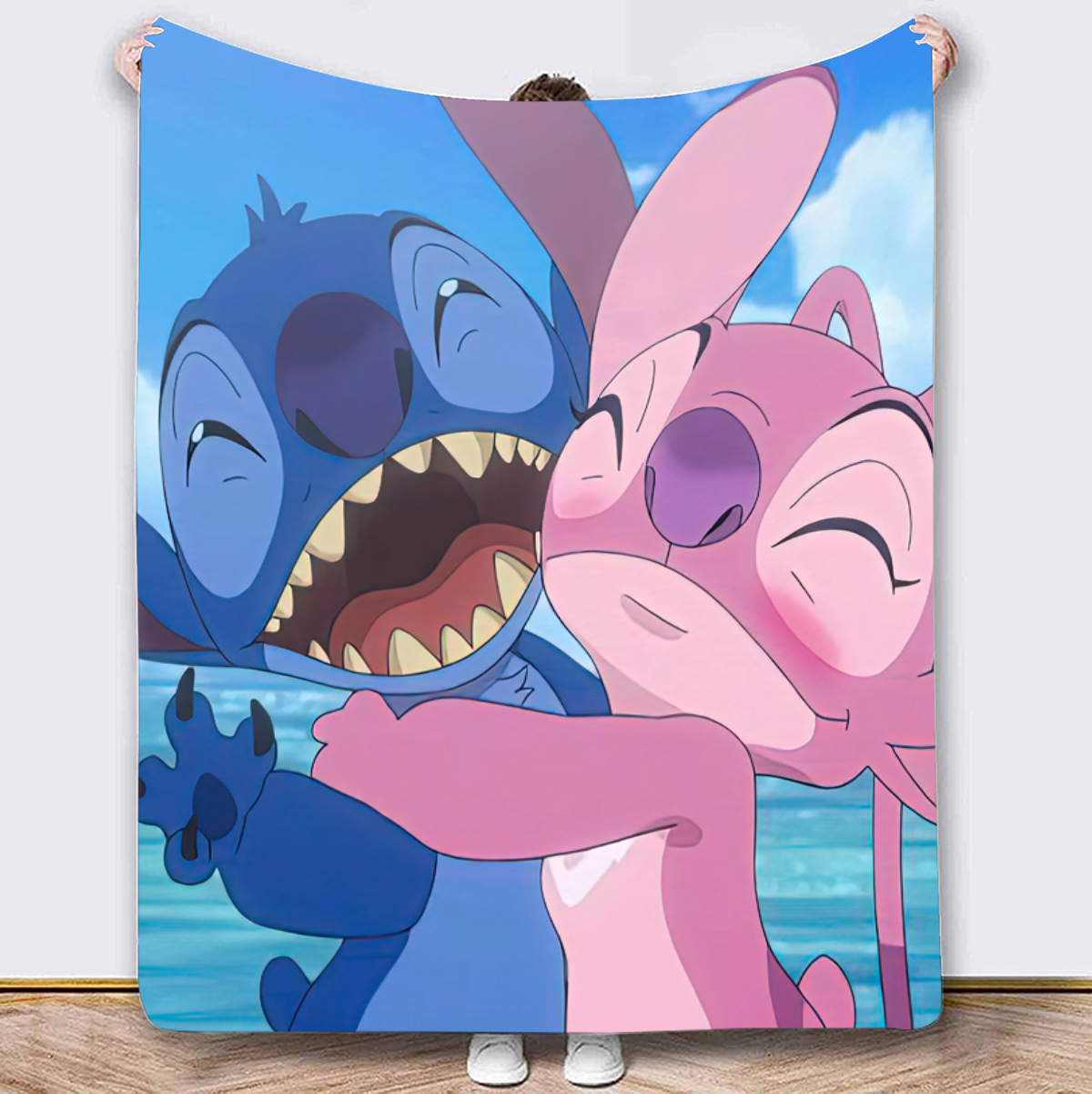 Stitch crossover TEMU explosión manta impresión de dibujos animados Stitch anime franela manta sofá manta