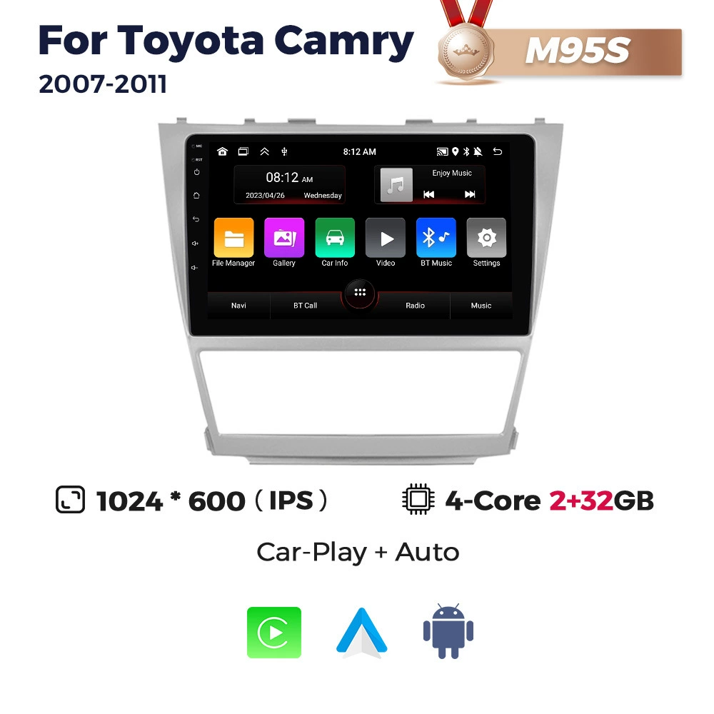 Совместимо с Toyota Camry 2007-2011 модифицированный Android CarPlay Bluetooth навигационный экран