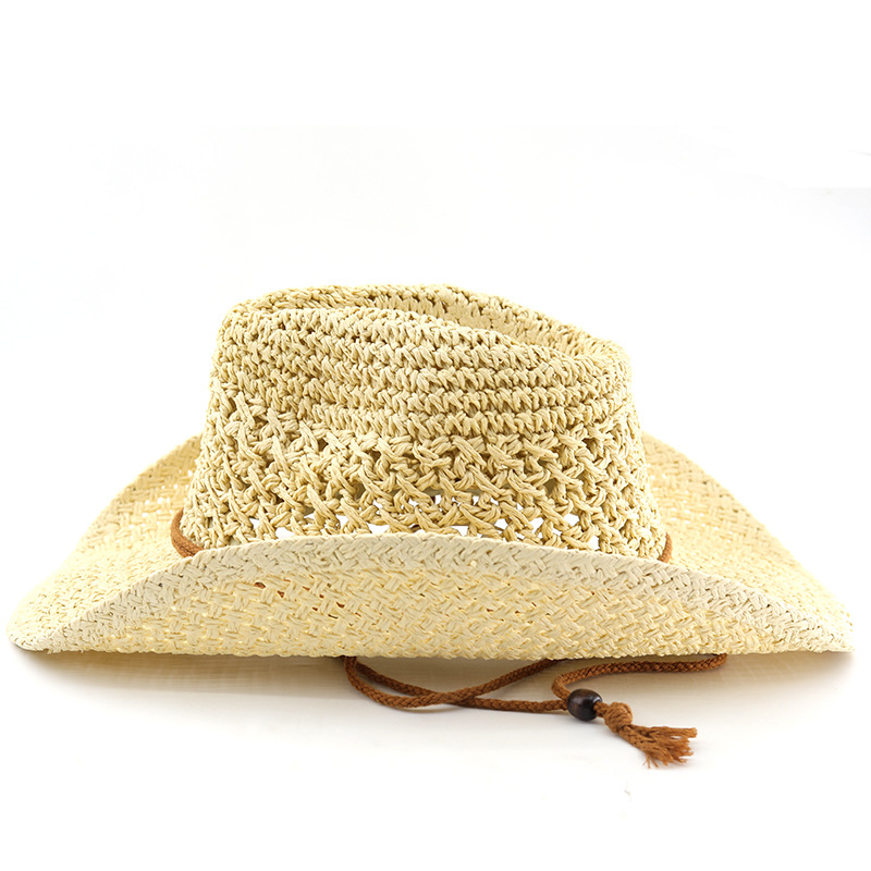 Unisex Retro Western Cowboy Straw Hat For Beach And Outdoor Travel_voghion.com