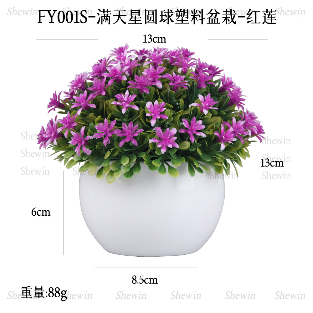 SPOT medio círculo lleno de estrellas de plástico simulación bonsái Amazon decoración de escritorio para el hogar simulación de macetas de plantas verdes
