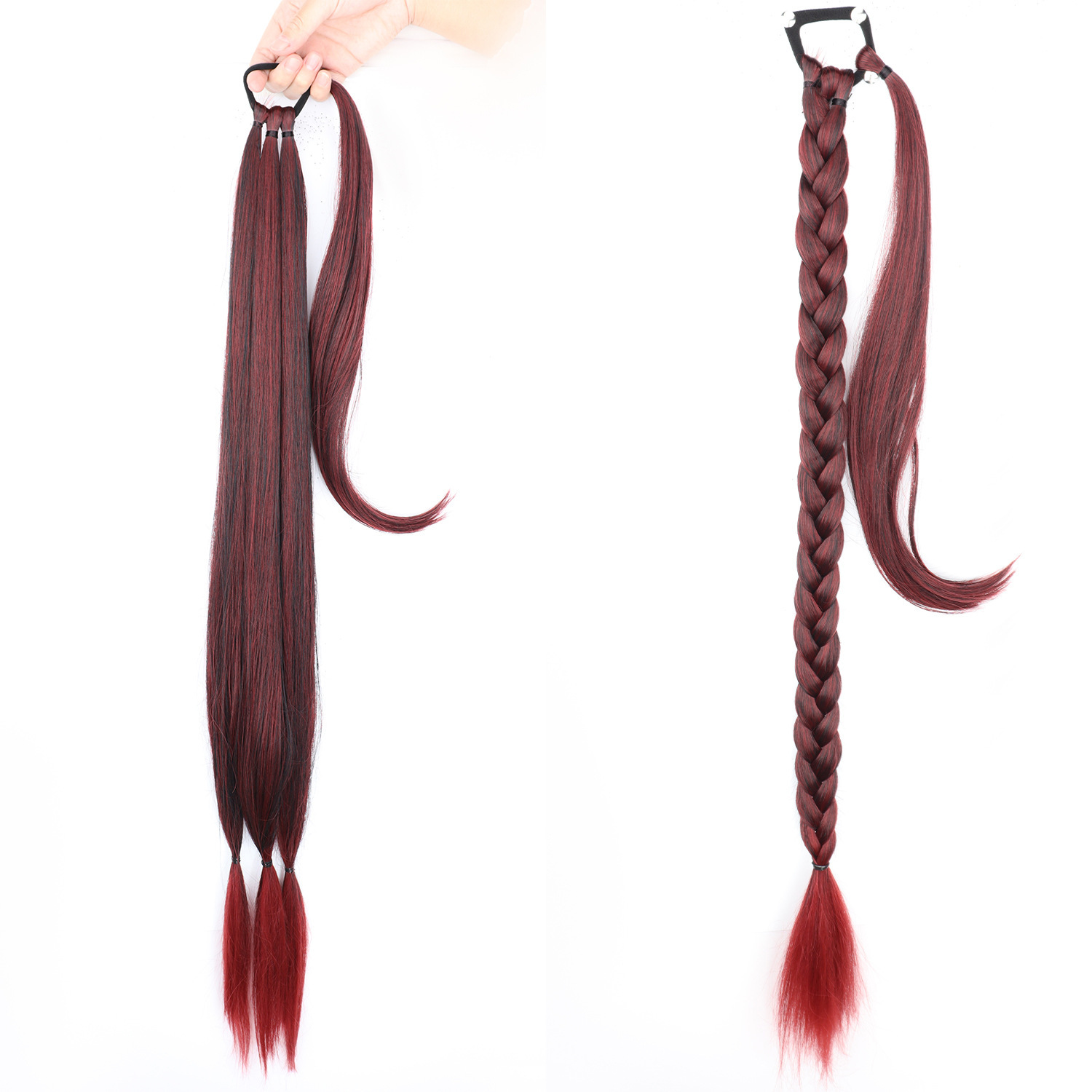 Perucas de cola de caballo mujer enredada moda extensión de cabello cola de caballo fibra sintética peruca cola de caballo peruca