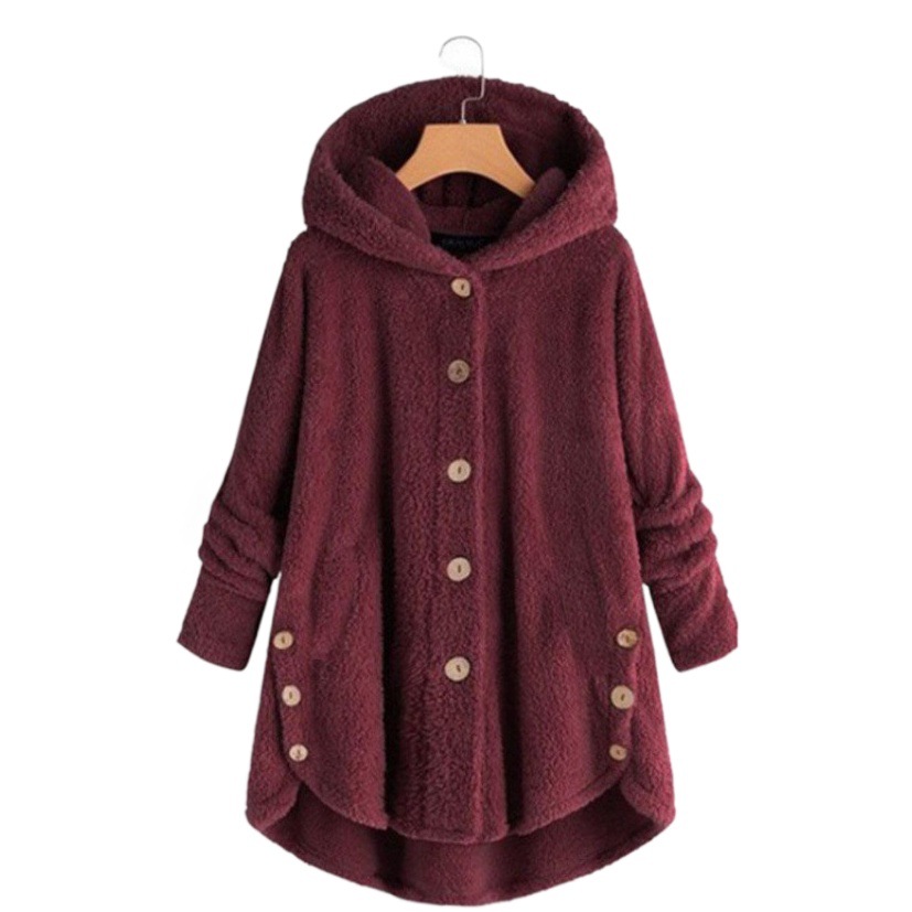 9804 Amazon eBay Moda Primavera 2020 Ropa de Mujer Estilo Europeo y Americano Chaqueta de Felpa con Botones Color Sólido Irregular image 1