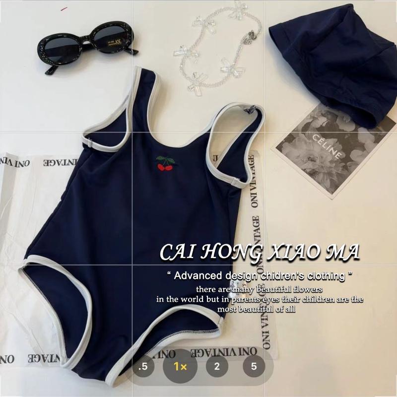 Korean Children's Clothing 2025 Summer New Girls' Swimsuit Korean Style Embroidered One-Piece Swimsuit Swimsuit