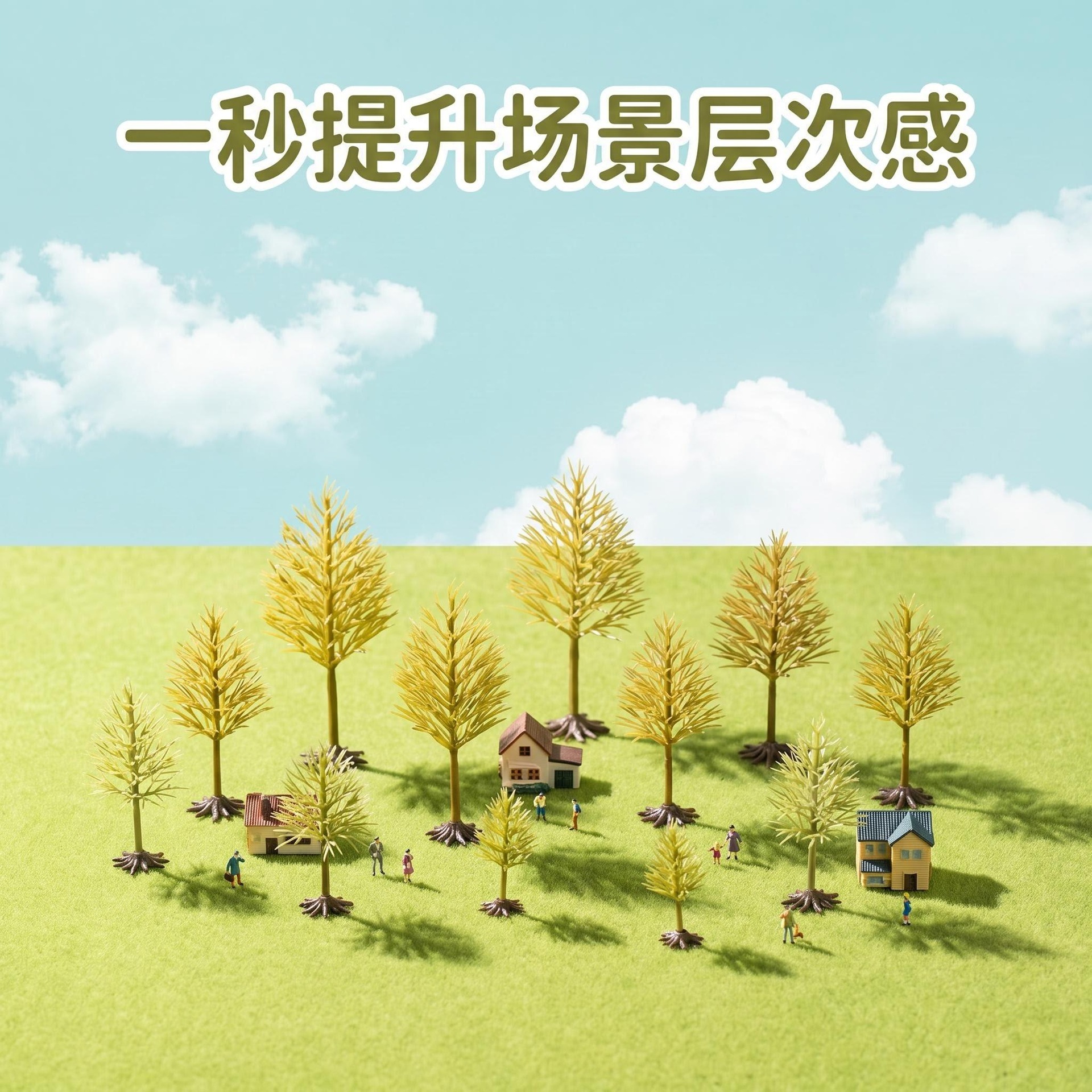DIY手工微景观仿真槐树杆环艺设计心理/游戏/军事/建筑沙盘摆件装