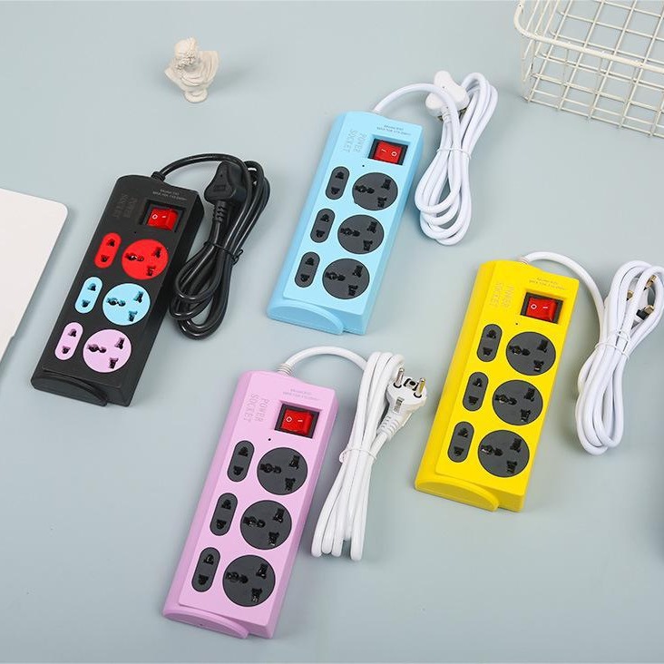 830#三位多孔带摇头开关插排插板埃塞俄比亚比利时苏丹外贸插排