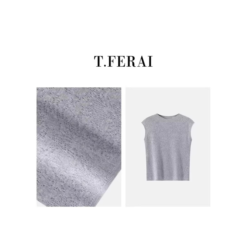 Cotton and Silk Blend 2026 Summer New Women's Versatile Lace Jacquard Sleeveless Knit Top for Commuting