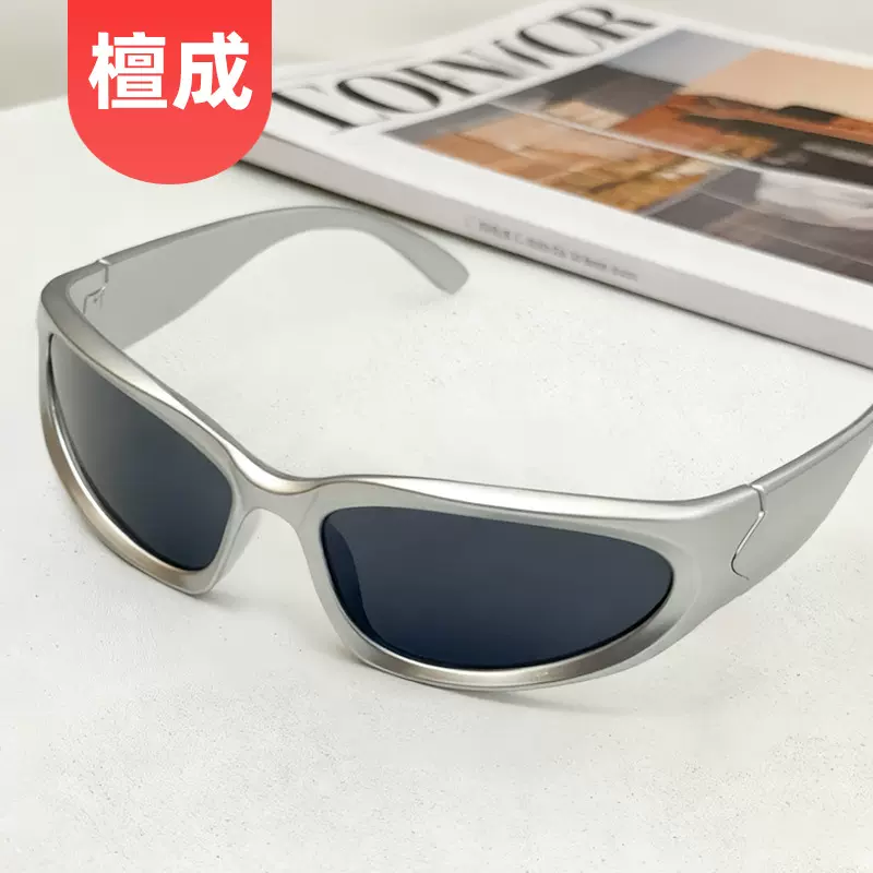 墨镜街拍未来感欧美复古科技感赛博朋克骑行运动飞行员太阳眼镜