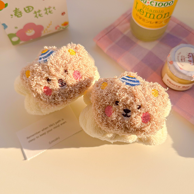 Lavarse la cara cinturón de cabello lindos de peluche para la mujer lavado y máscara especial de agujeros de cabello cinturón de cabello brazalete