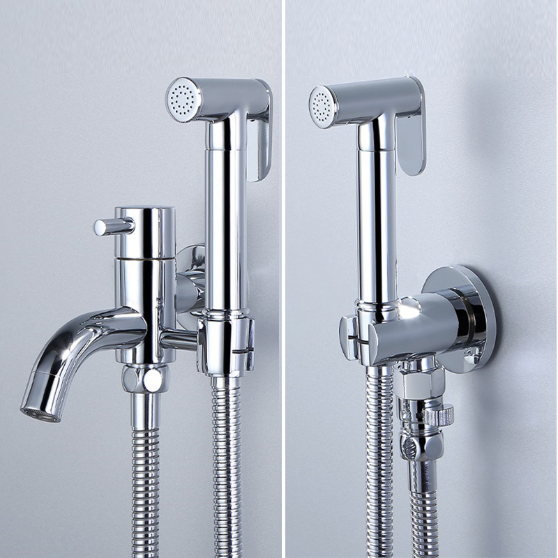 Cross-Border Toilet Spray Gun, One in and Two Out, Mop Pool Faucet with Spray Gun, Bidet Set, Toilet Companion