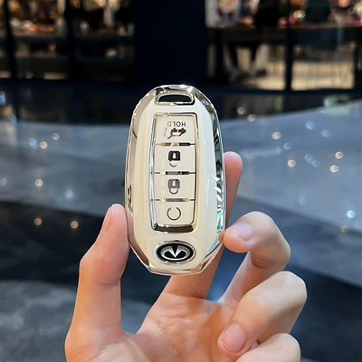 case qx50l/qx70/q70l/qx60/fx35 car — Car key bag - infiniti-e-smart-4-key-trunk-single-shell-white