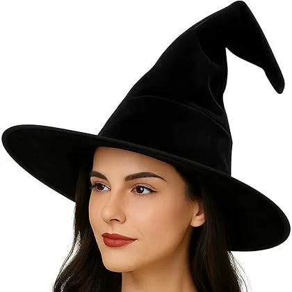 Halloween New Witch Hat Cross-Border Hot Sale New Witch Hat Black Mage Hat Halloween Dress up Hat