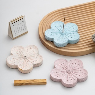 Fresh Flower-Shaped Cement Multi-Functional Incense Stick Jewelry Storage Sacred Wood Tray Multi-Purpose Household Items Wholesale