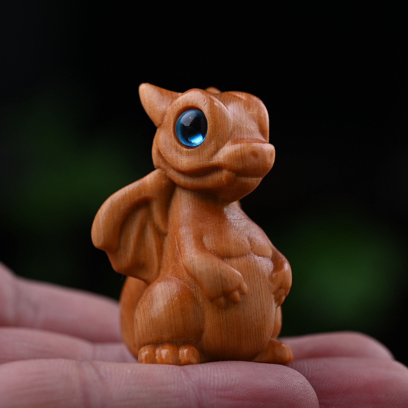 崖柏木雕小飛龍木質手把件擺件十二生肖龍兒童神奇寶貝寵物小精靈