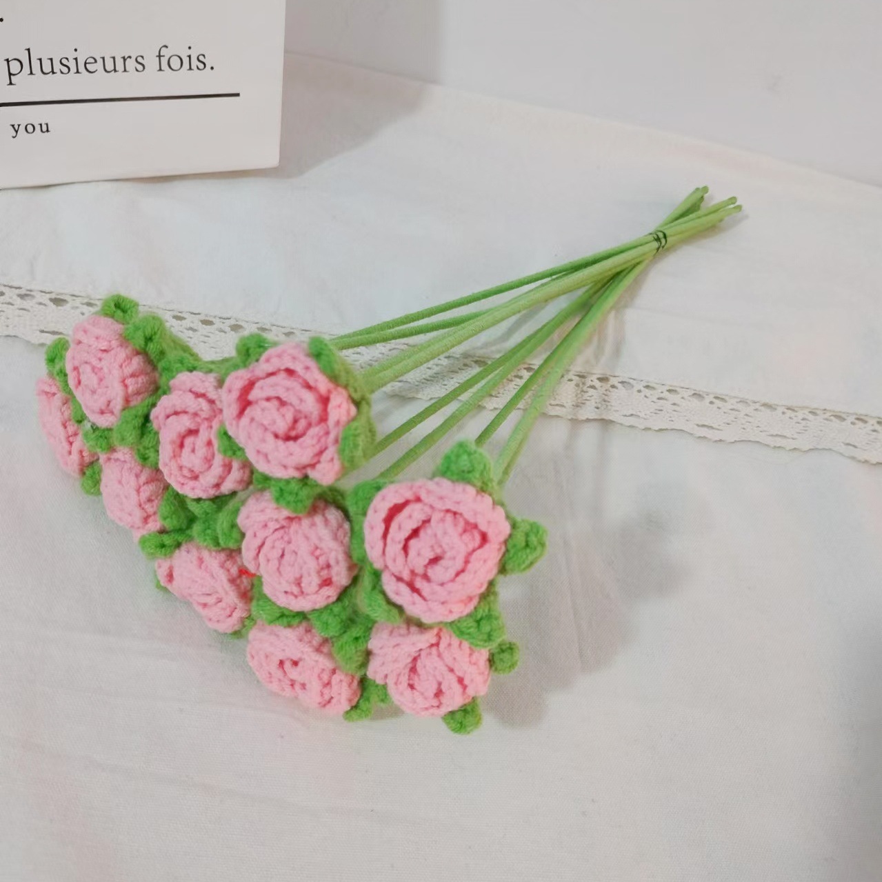 Productos acabados de lana tejida a mano flor de punto de hippopotamus imitación flor inmortal flor creativa ganchillo decoración ornamentos florales