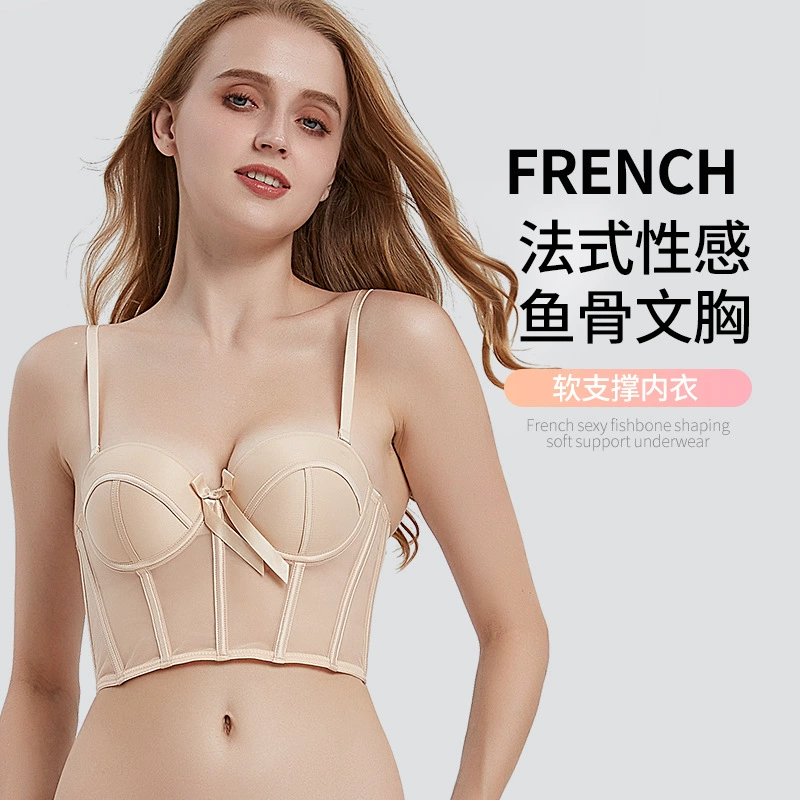 Vest, sexy push up bra, thin thermal underwear, french style, autumn, wholesale