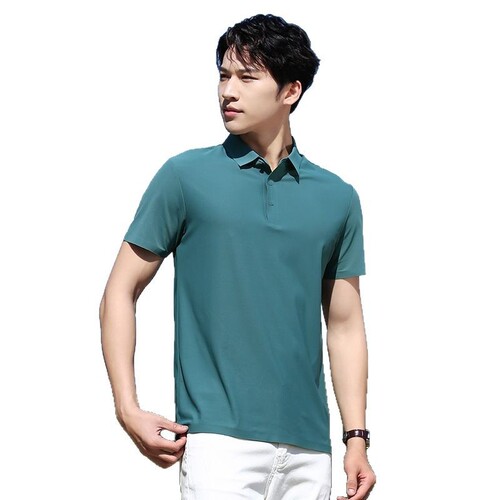 Summer Ice Silk Invisible Men's Polo Shirt Workwear Thin Version Business Casual Elastic Breathable Short Sleeve Couple's Style