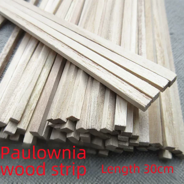 0.3 m length short paulownia wood strip fine wooden strip diy wooden strip building model wooden strip square wooden strip student handmade wooden stick