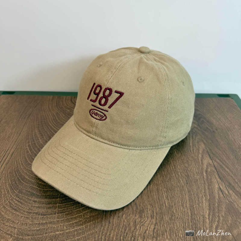 德州橘棒球帽秋冬厚款保暖宽帽檐显瘦纯棉软顶1987刺绣鸭舌帽男女|undefined