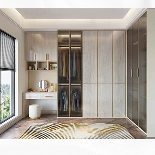 Foshan Factory Whole House Integrated Wardrobe Customized Stainless Steel Cabinet Bedroom Cloakroom Integrated Integrated Storage Cabinet