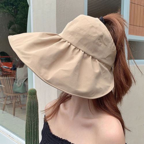 New hat women's face-covering large brim UV sun protection hat summer vinyl sun hat sports cute fisherman hat wholesale