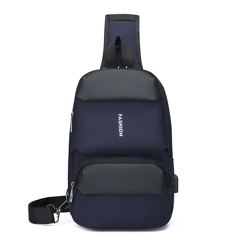 Bolso de pecho de negocios recargable USB para hombres al por mayor transfronterizo multifunción anti-salpicaduras antirrobo casual bolso de mensajero de viaje marea