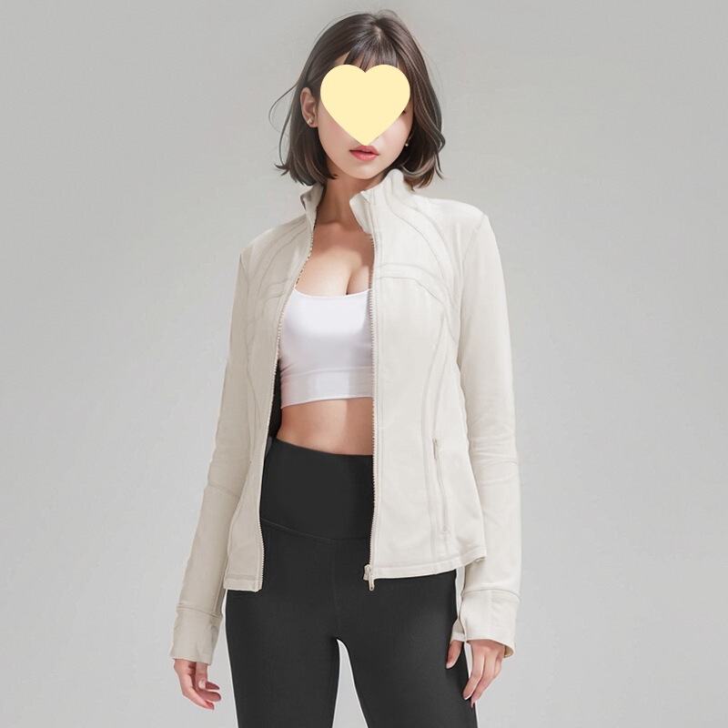 Yoga Women's Sports Jacket Cardigan Stand Collar Zipper Tight Jogging Long-Sleeved Top Slimming Waist Breathable