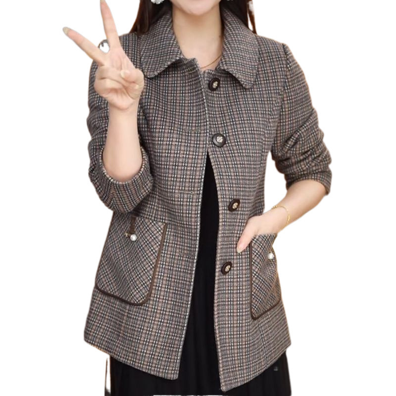 高級ママ服、秋の女性用小香ジャケット、春秋の新作カジュアルトップス、スーツ、おしゃれなカーディガン|undefined