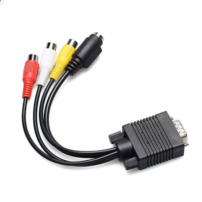 Кабель VGA к AV Lotus с разъемом S-образным разъемом для соединения компьютера с телевизором, набор видеокабеля