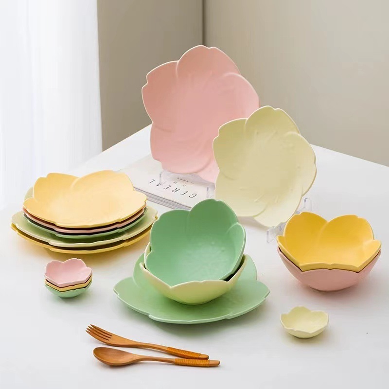 Tazón de postre de flores en línea celebridad estilo ins tazón de helado de alta apariencia creativa cerámica hogar tazón de yogur hogar plato de fruta