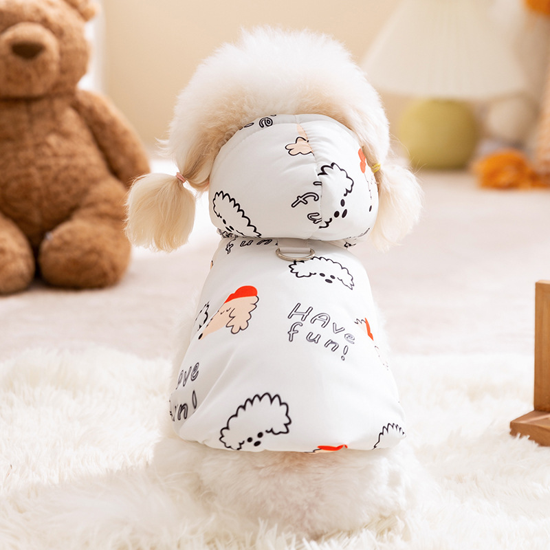 Otoño y invierno perros gruesos calentamiento impresión coreana de animales pequeños chaleco de algodón chaleco Teddy gato ropa de mascotas