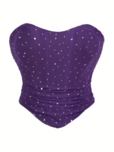 P 11172 Glitter Mesh Elastic Bustier Top ��Ƭ����Ĩ�� �羳ר