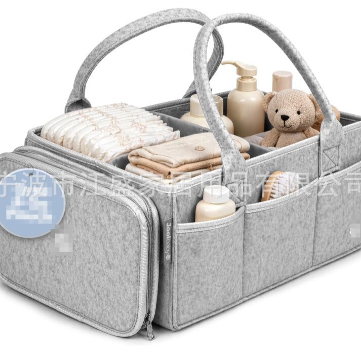 Cross-Border New Large-Capacity Diaper Bag Felt Diaper Storage Bag with Three-Dimensional Pockets Newborn Diaper Changing Basket Cross-Border New Large-Capacity Diaper Bag Felt Diaper Storage Bag with Three-Dimensional Pockets Newborn Diaper Changing Basket